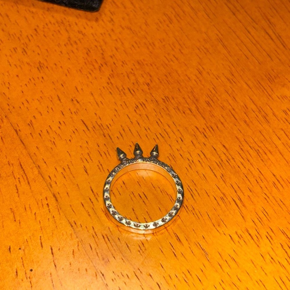 Gold Ring with Black Spikes